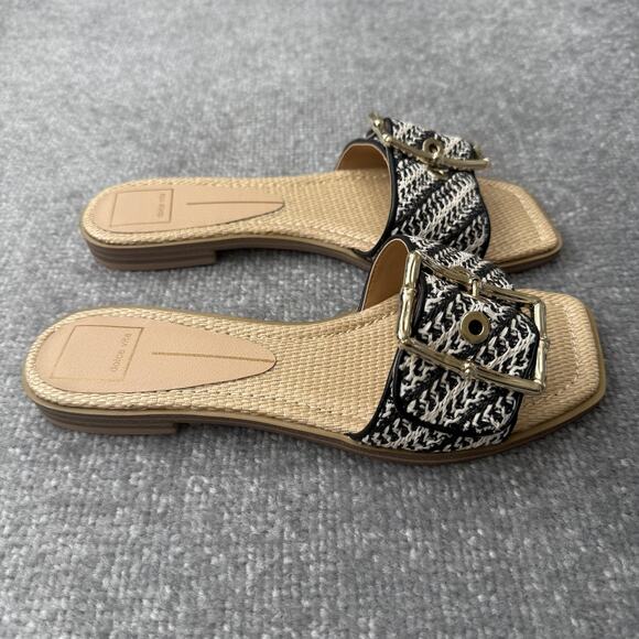 Dolce Vita Shoes Womens Size 7 Raffia Buckle Slide Sandals Flats Ilexa Summer - Picture 3 of 7